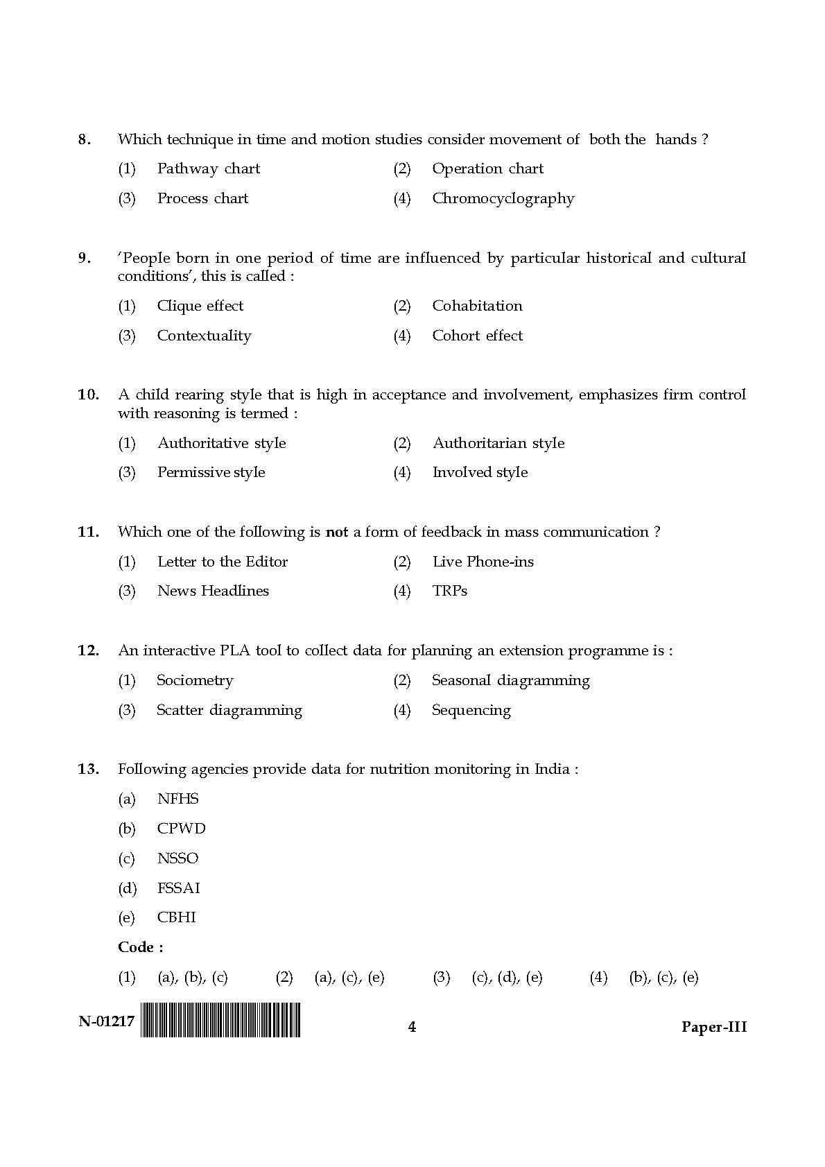 Home Science Paper III November 2017 in English 3