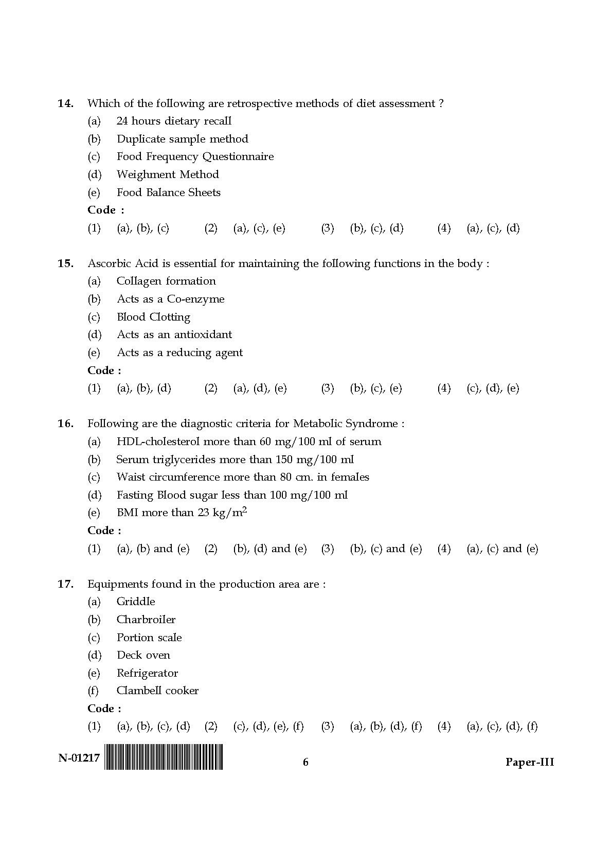 Home Science Paper III November 2017 in English 4