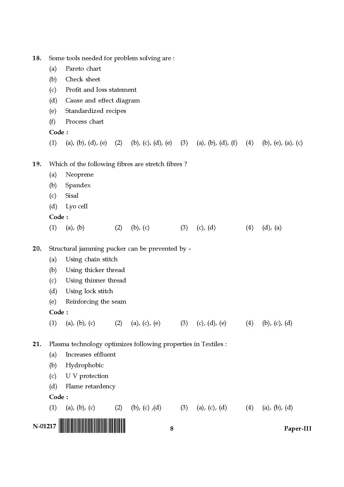 Home Science Paper III November 2017 in English 5