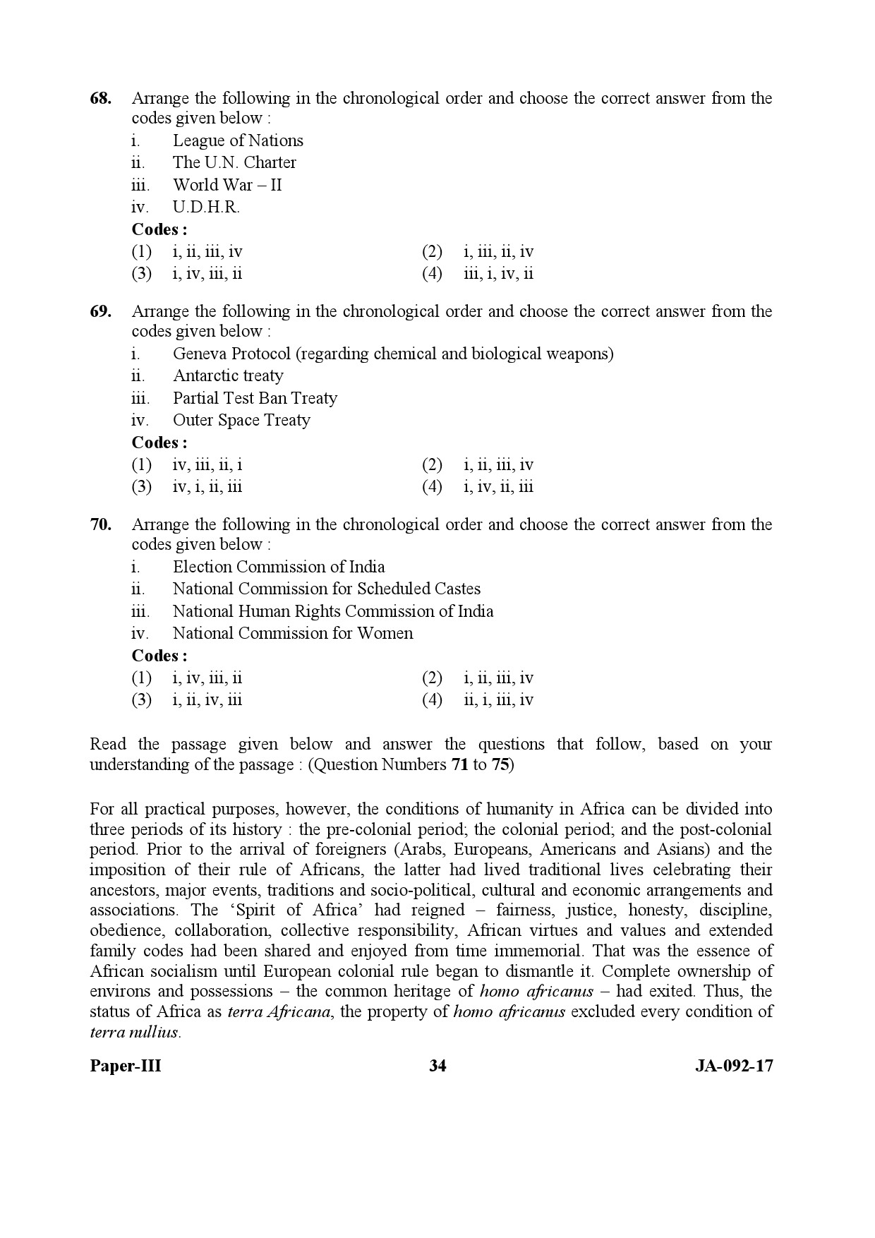 Human Rights and Duties Paper III January 2017 in English-UGC NET ...