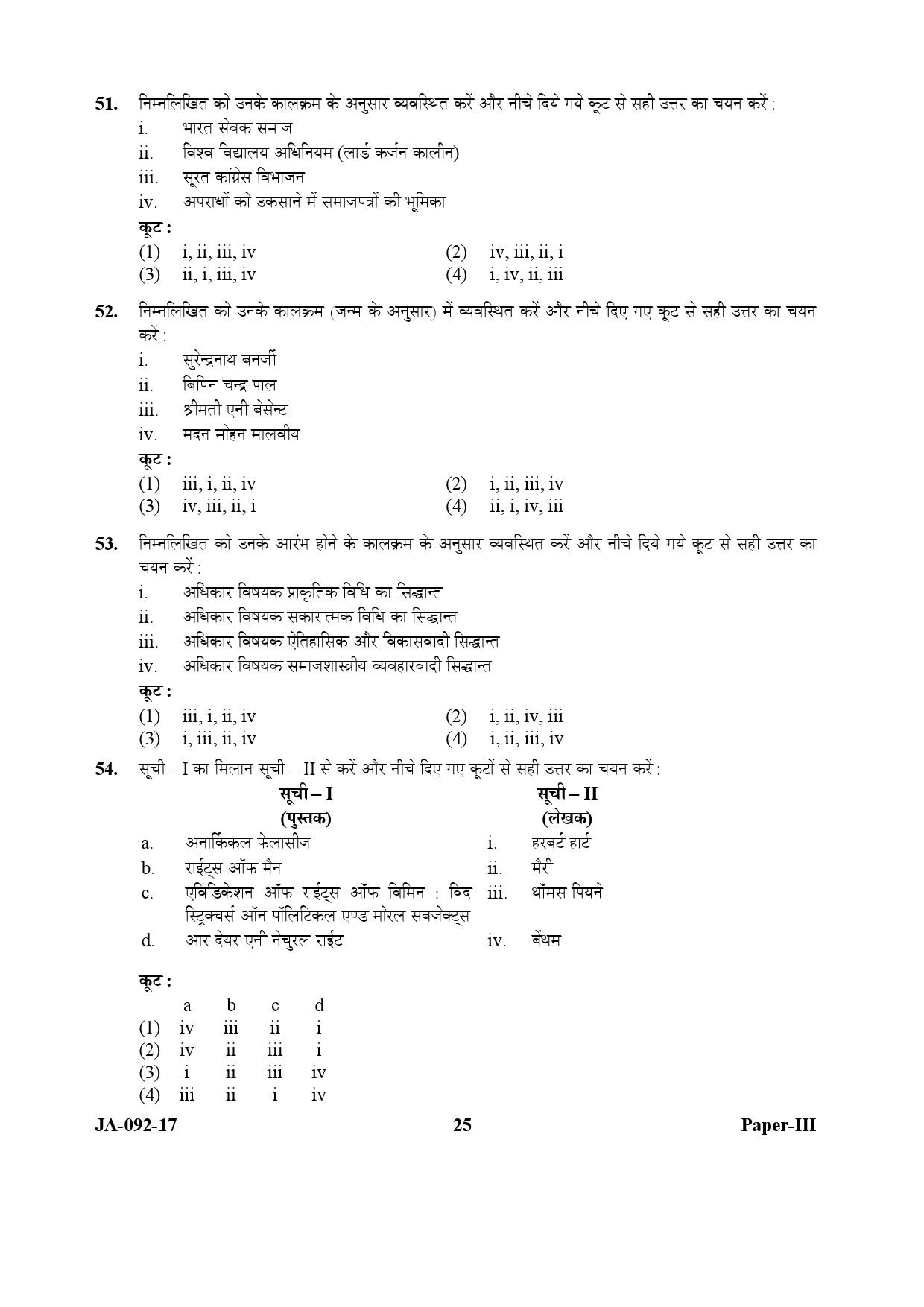 Human Rights and Duties Paper III January 2017 in Hindi 12