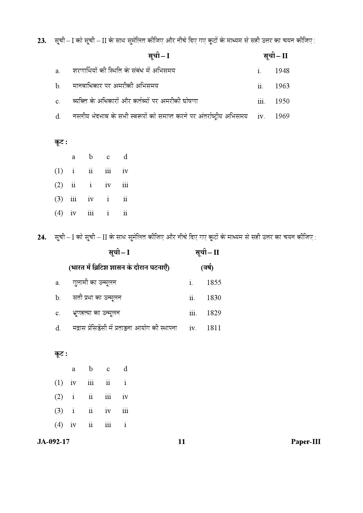 Human Rights and Duties Paper III January 2017 in Hindi 5