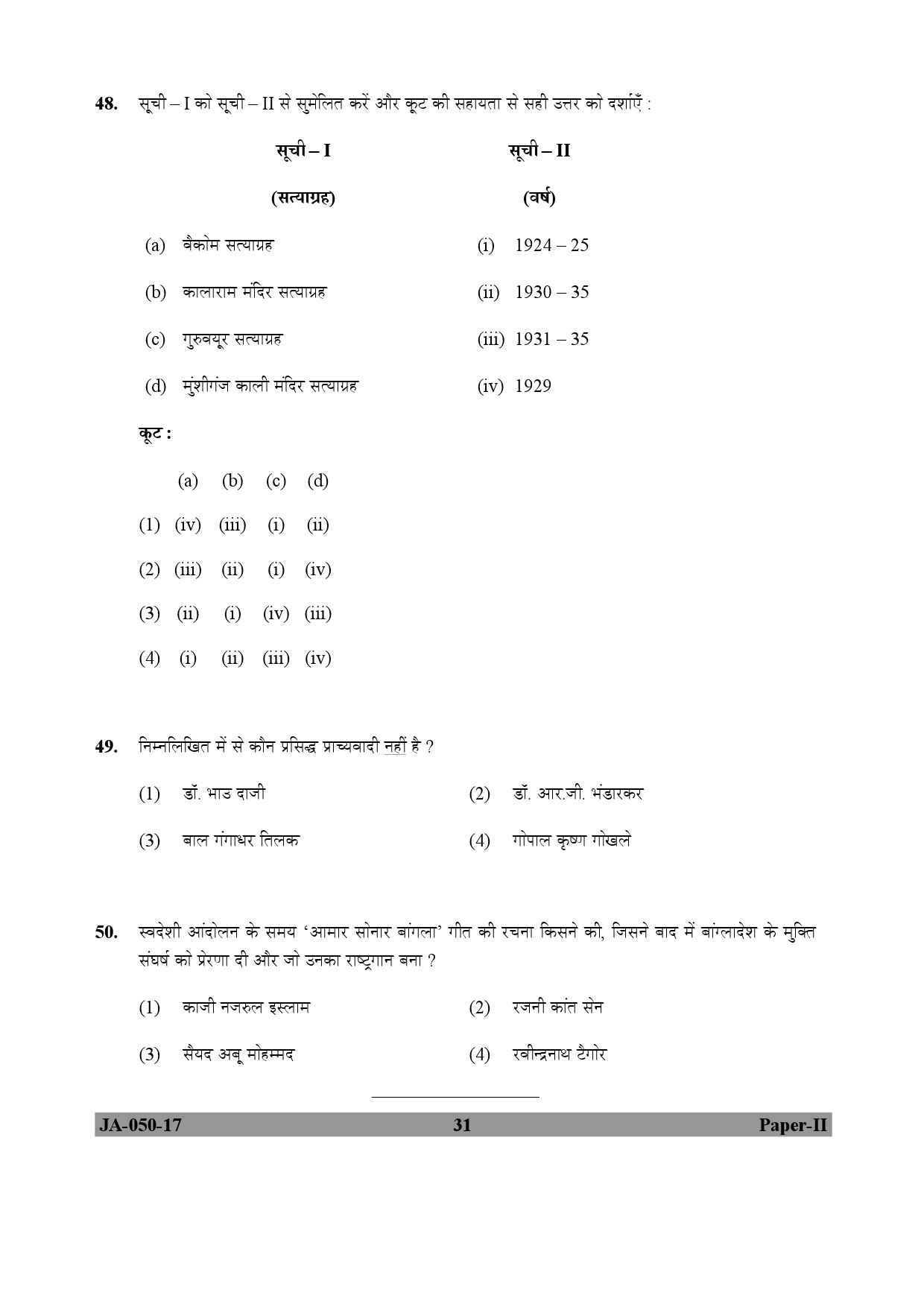 Indian Culture Paper II January 2017 in Hindi 15