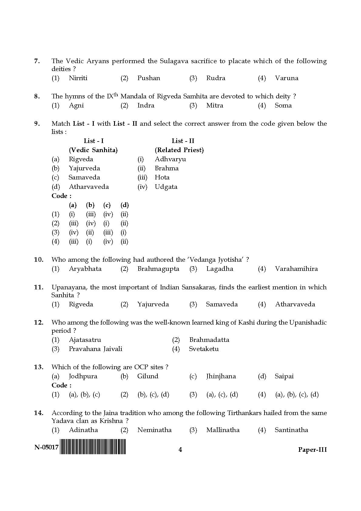 Indian Culture Paper III November 2017 in English 3