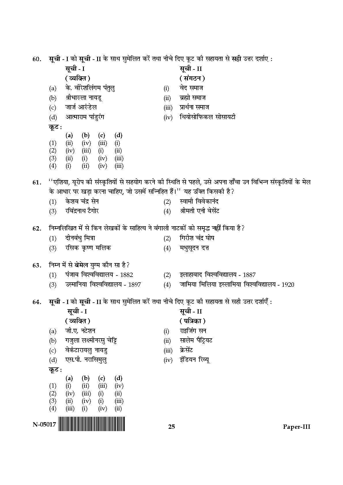 Indian Culture Paper III November 2017 in Hindi 12