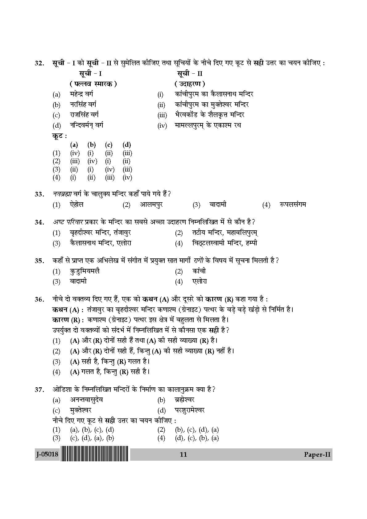 Indian Culture Question Paper II July 2018 in Hindi 5