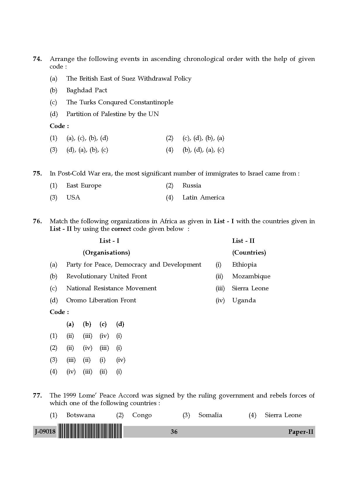 International and Area Studies Paper II July 2018 in English 19