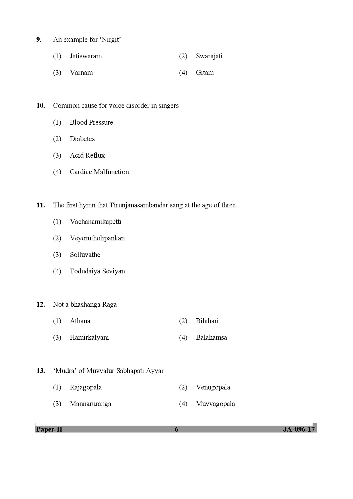 Karnatik Music Paper II January 2017 in English 4