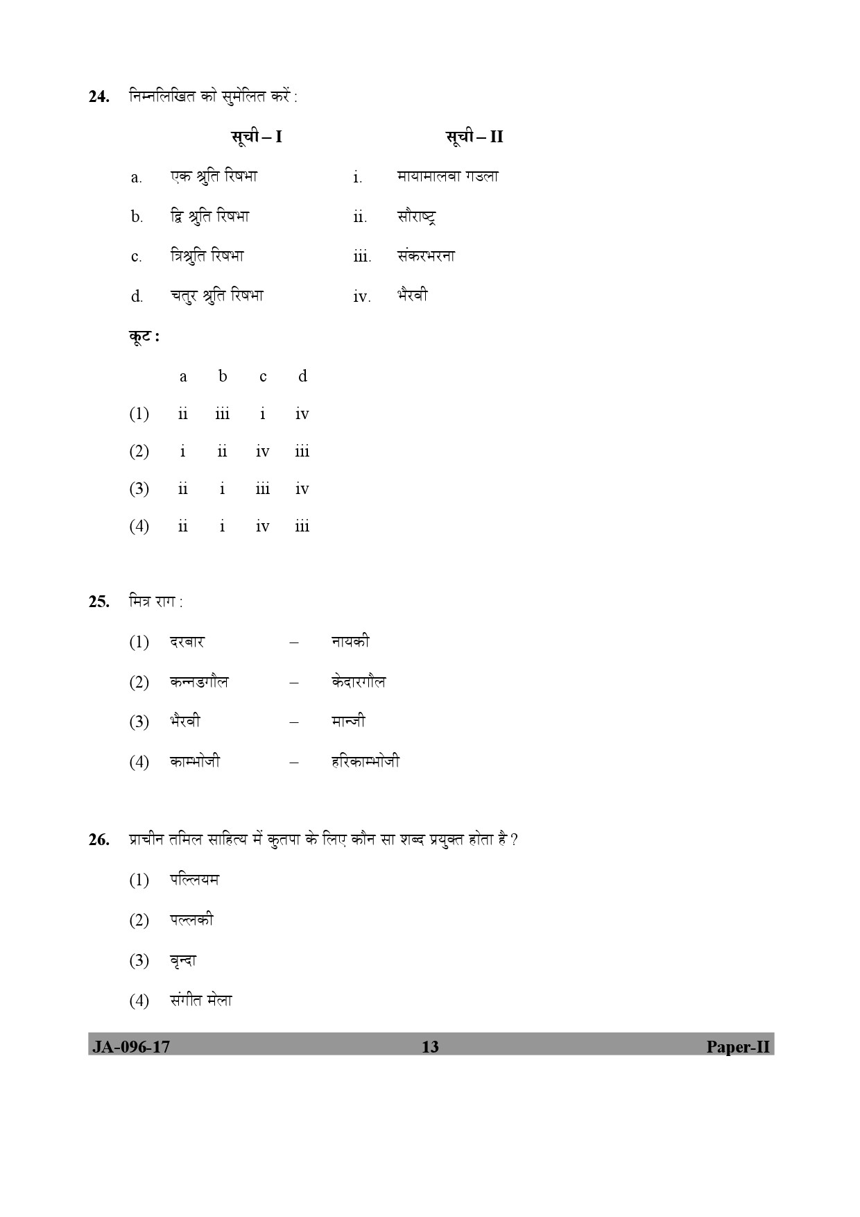 Karnatik Music Paper II January 2017 in Hindi 6