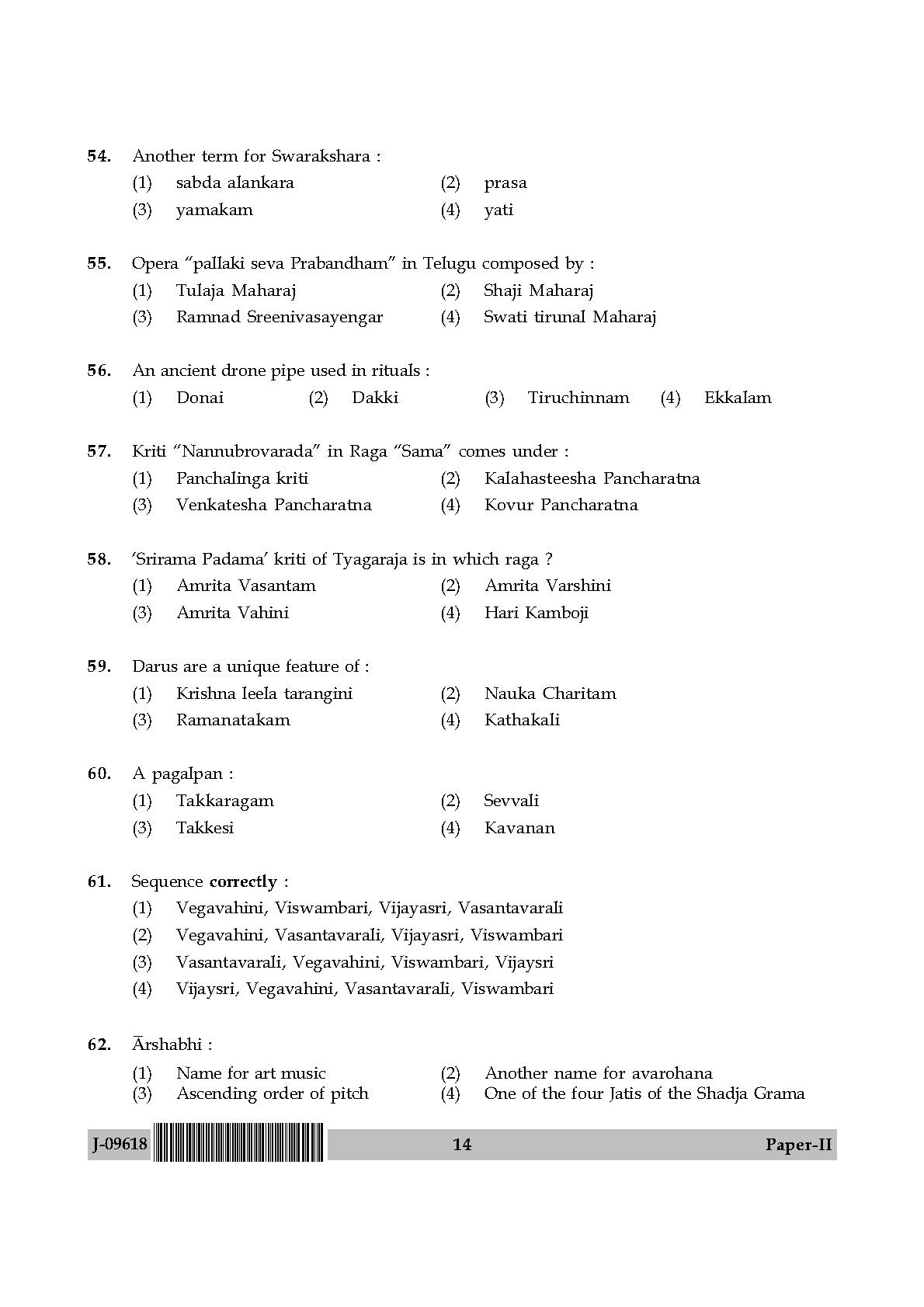 Karnatik Music Question Paper II July 2018 in English 8