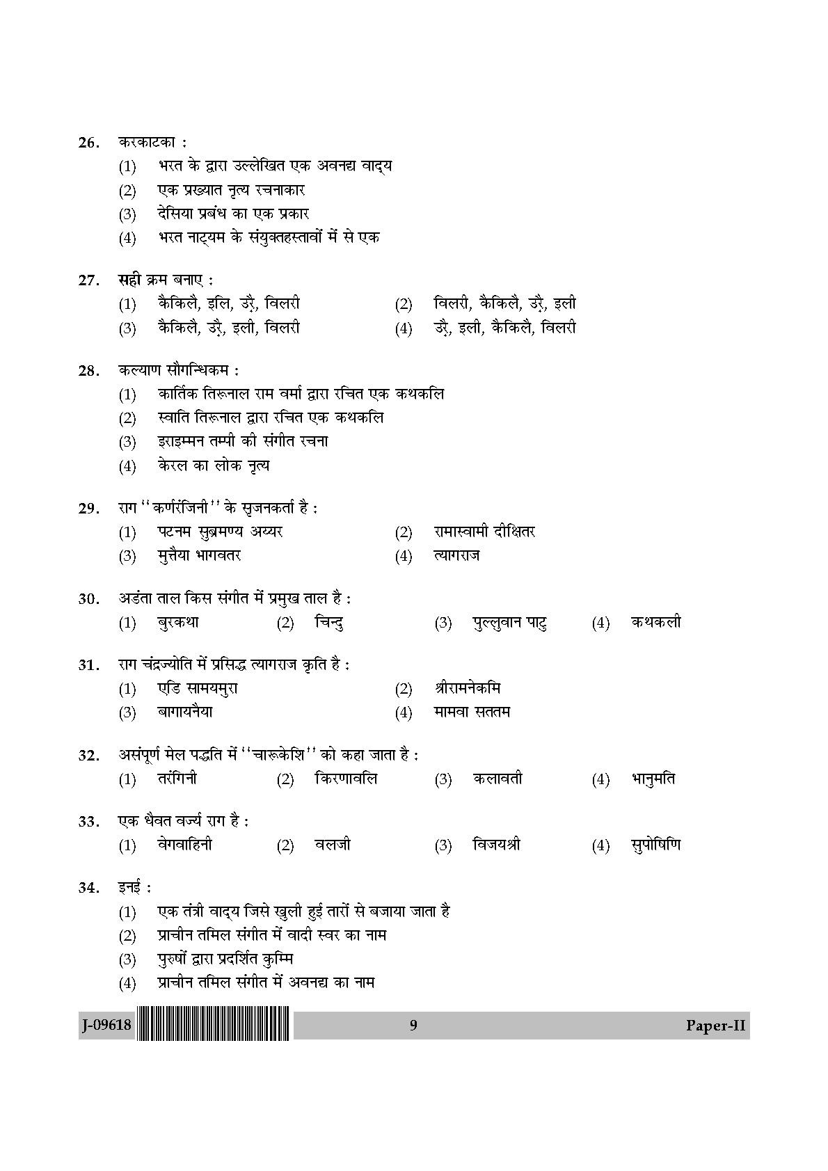 Karnatik Music Question Paper II July 2018 in Hindi 4