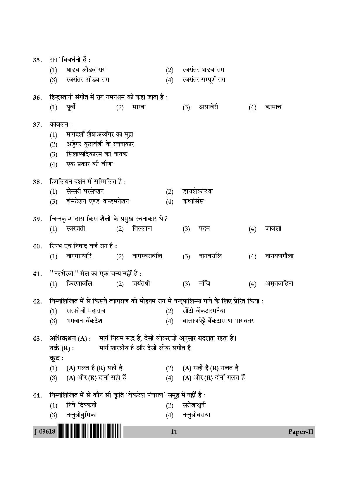 Karnatik Music Question Paper II July 2018 in Hindi 5