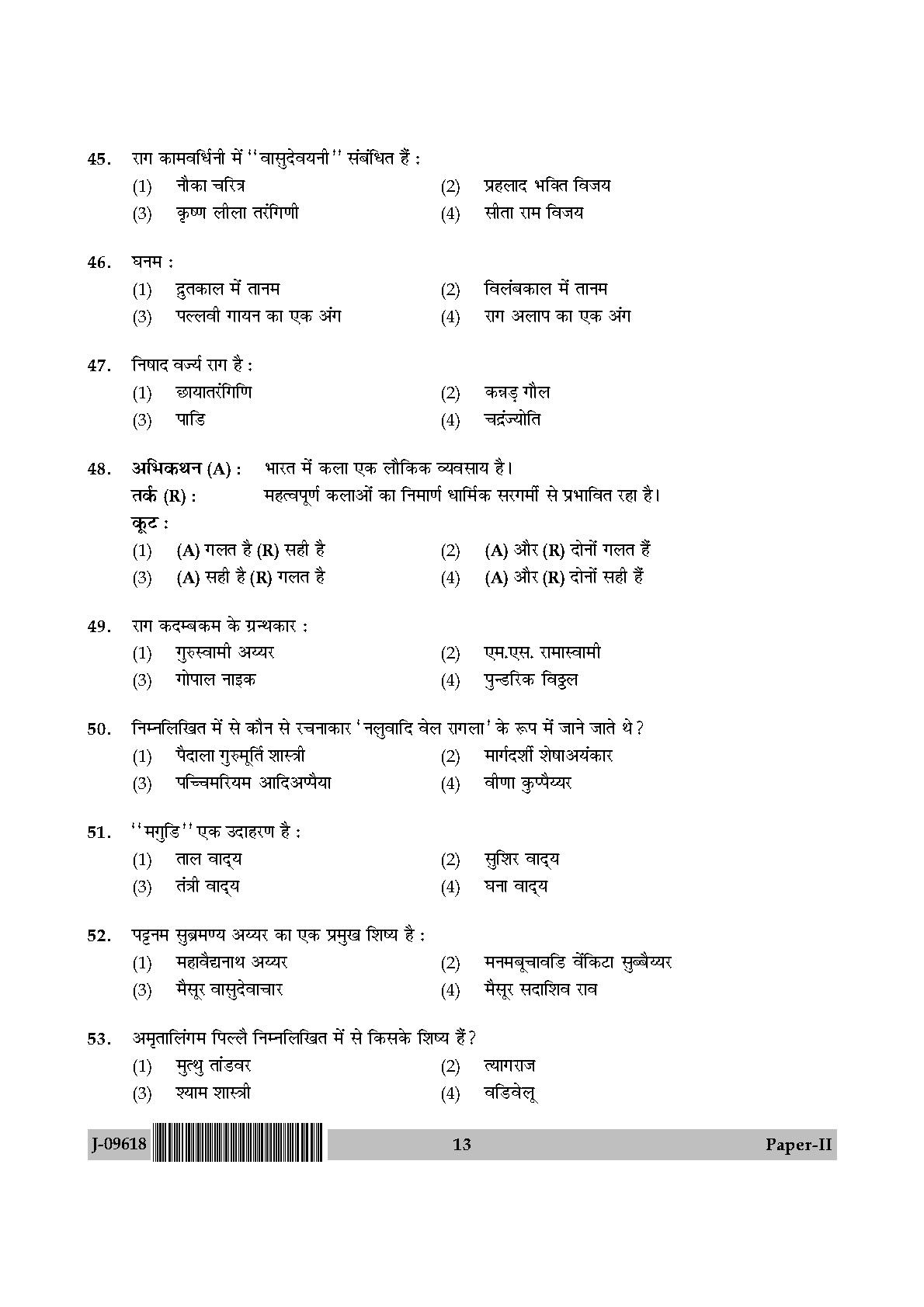 Karnatik Music Question Paper II July 2018 in Hindi 6