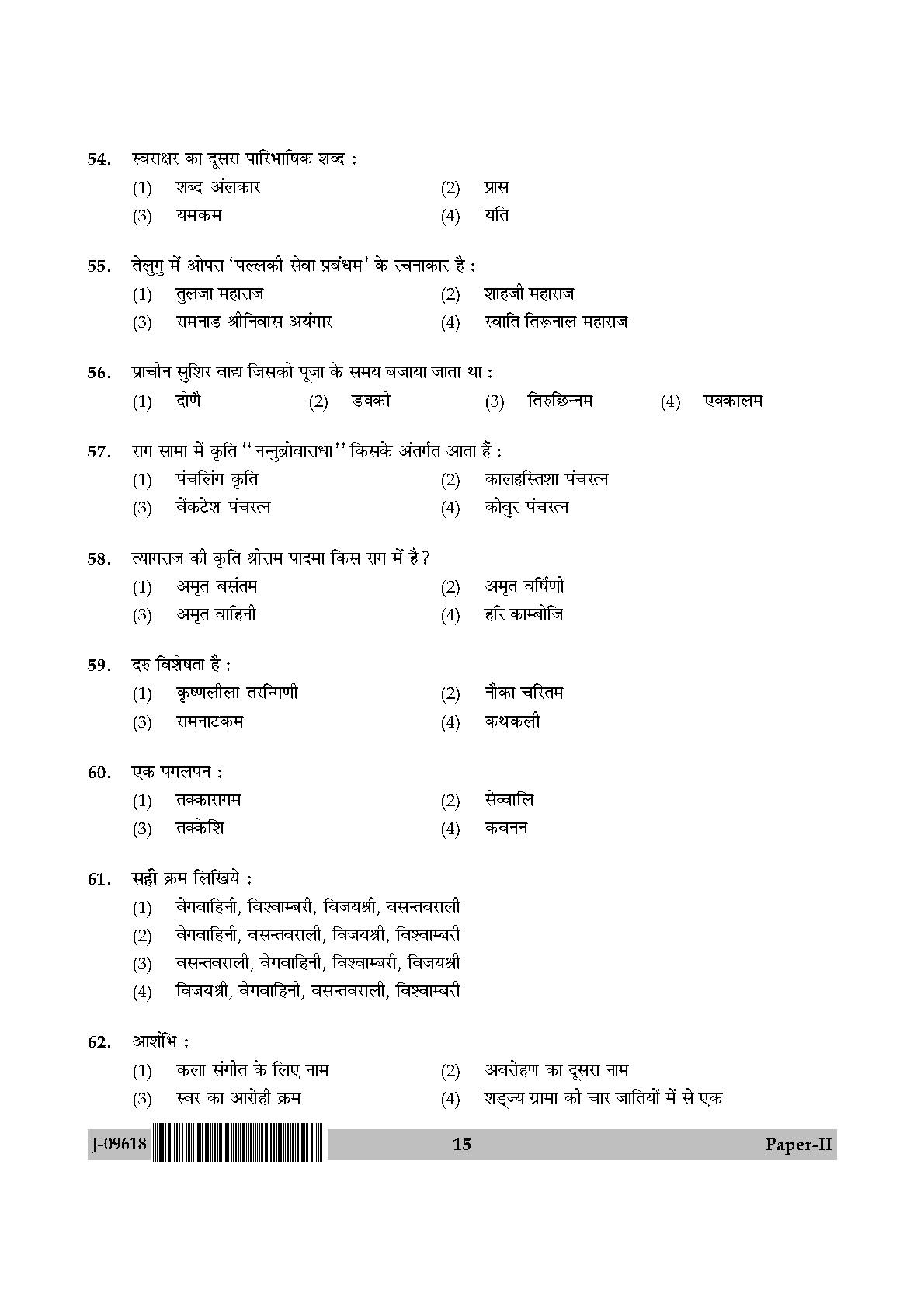 Karnatik Music Question Paper II July 2018 in Hindi 7