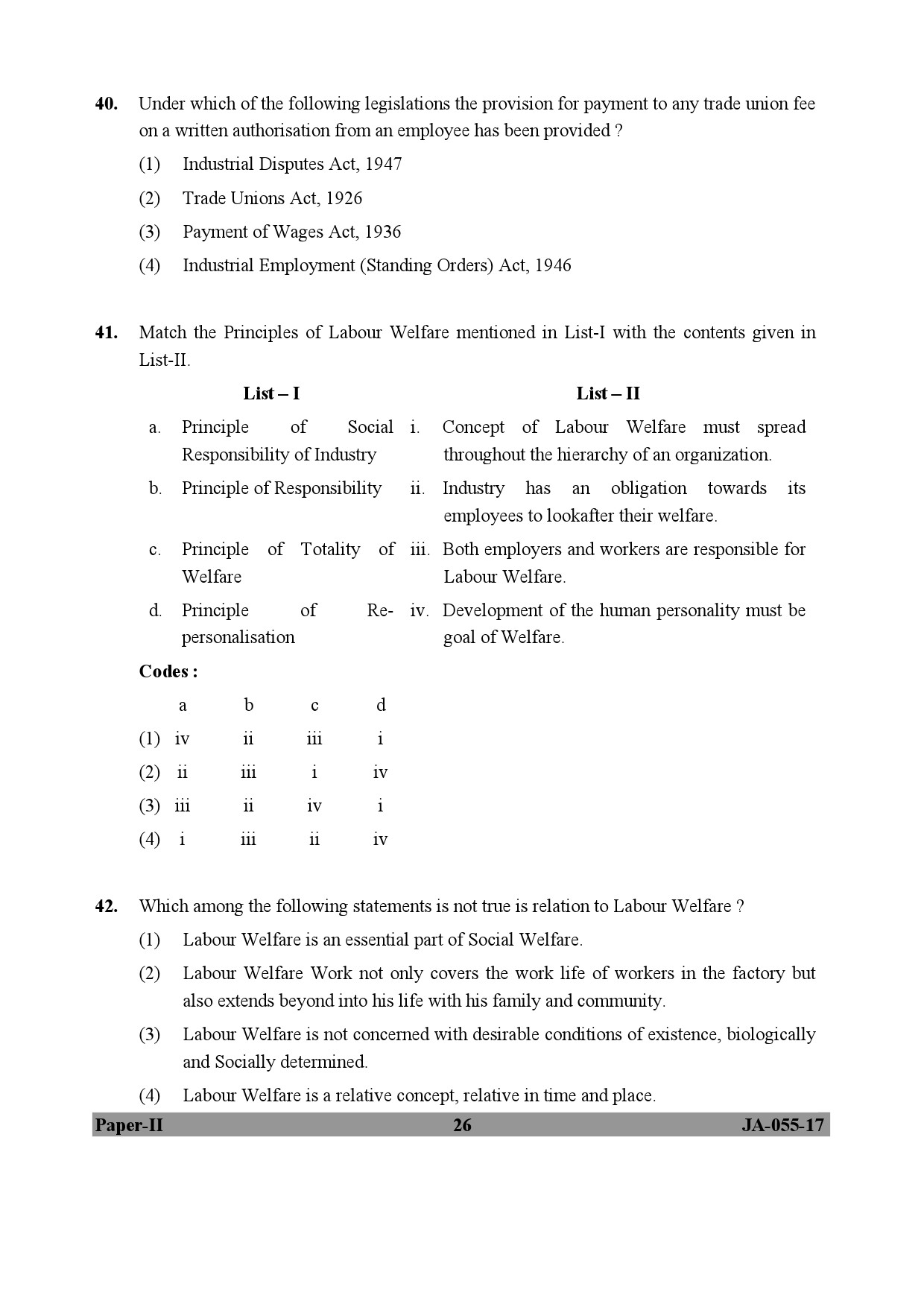 Labour Welfare Paper II January 2017 in English 14