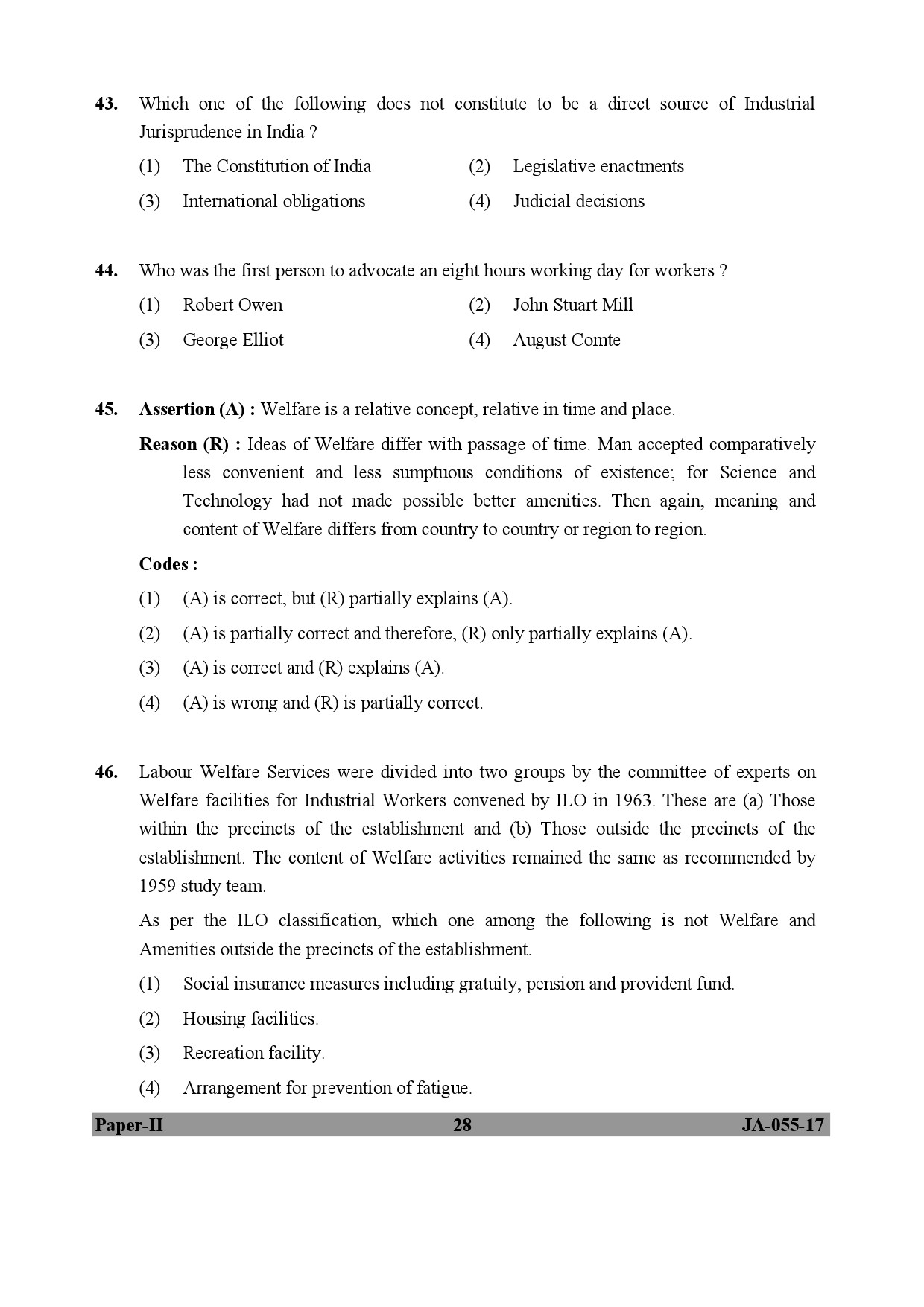 Labour Welfare Paper II January 2017 in English 15