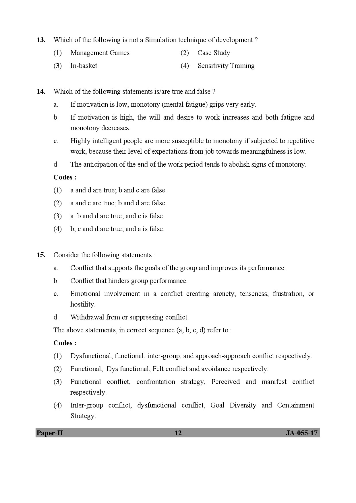 Labour Welfare Paper II January 2017 in English 7