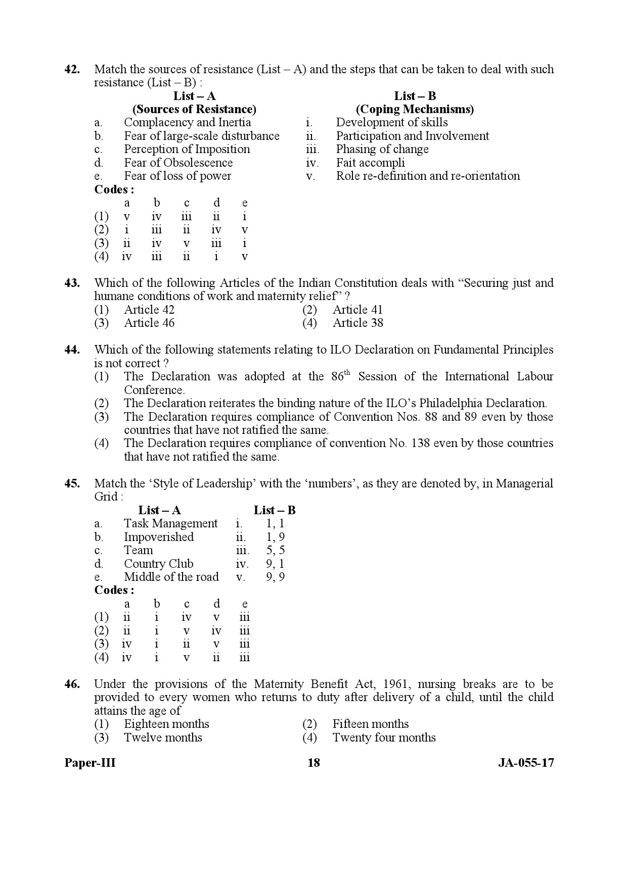 Labour Welfare Paper III January 2017 in English 10