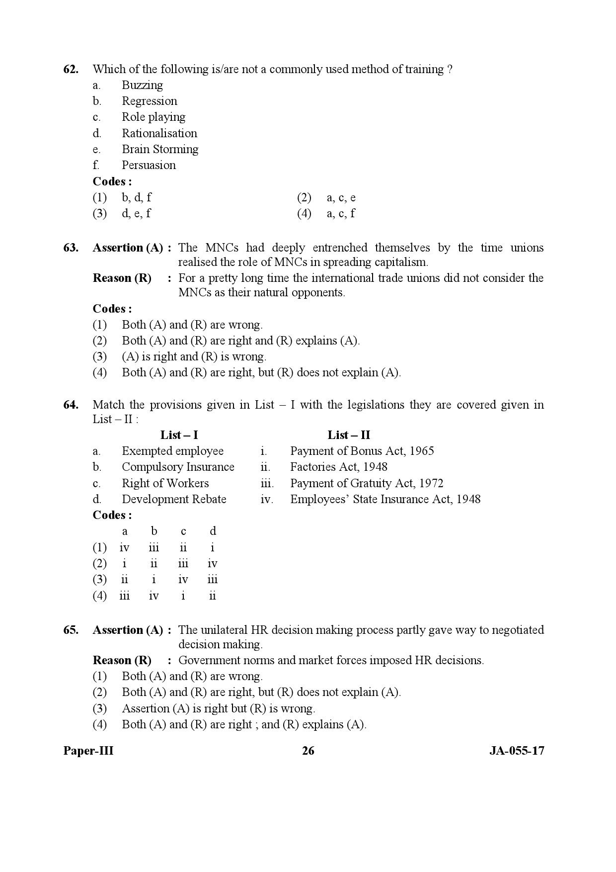 Labour Welfare Paper III January 2017 in English 14