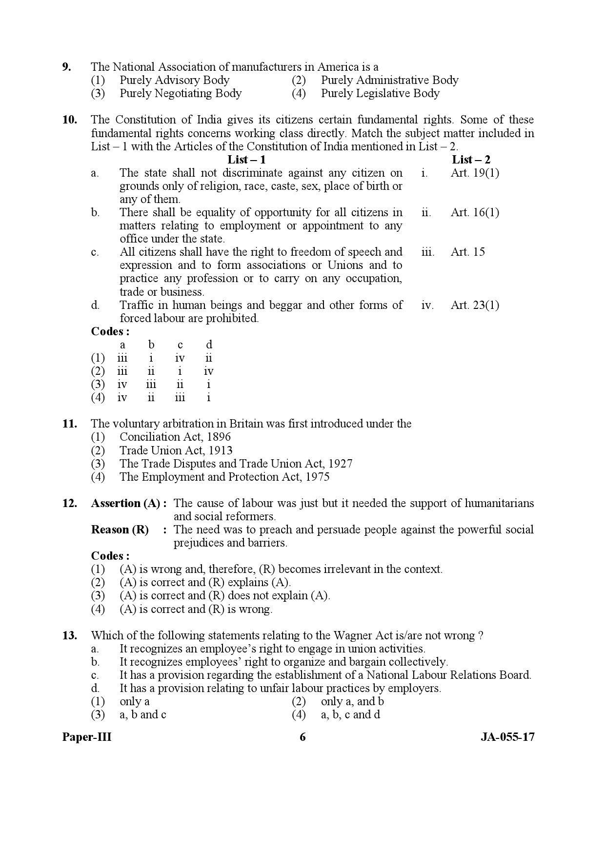 Labour Welfare Paper III January 2017 in English 4