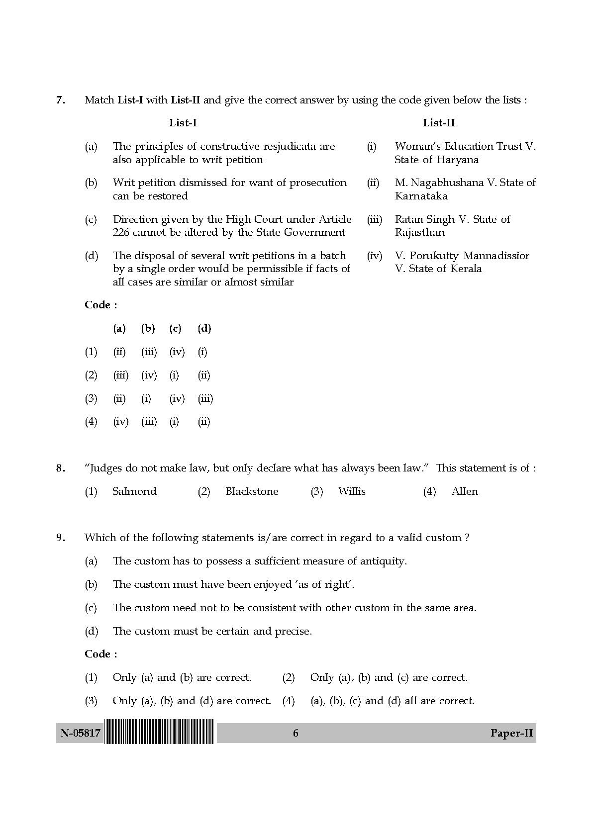 Law Paper II November 2017 in English 4