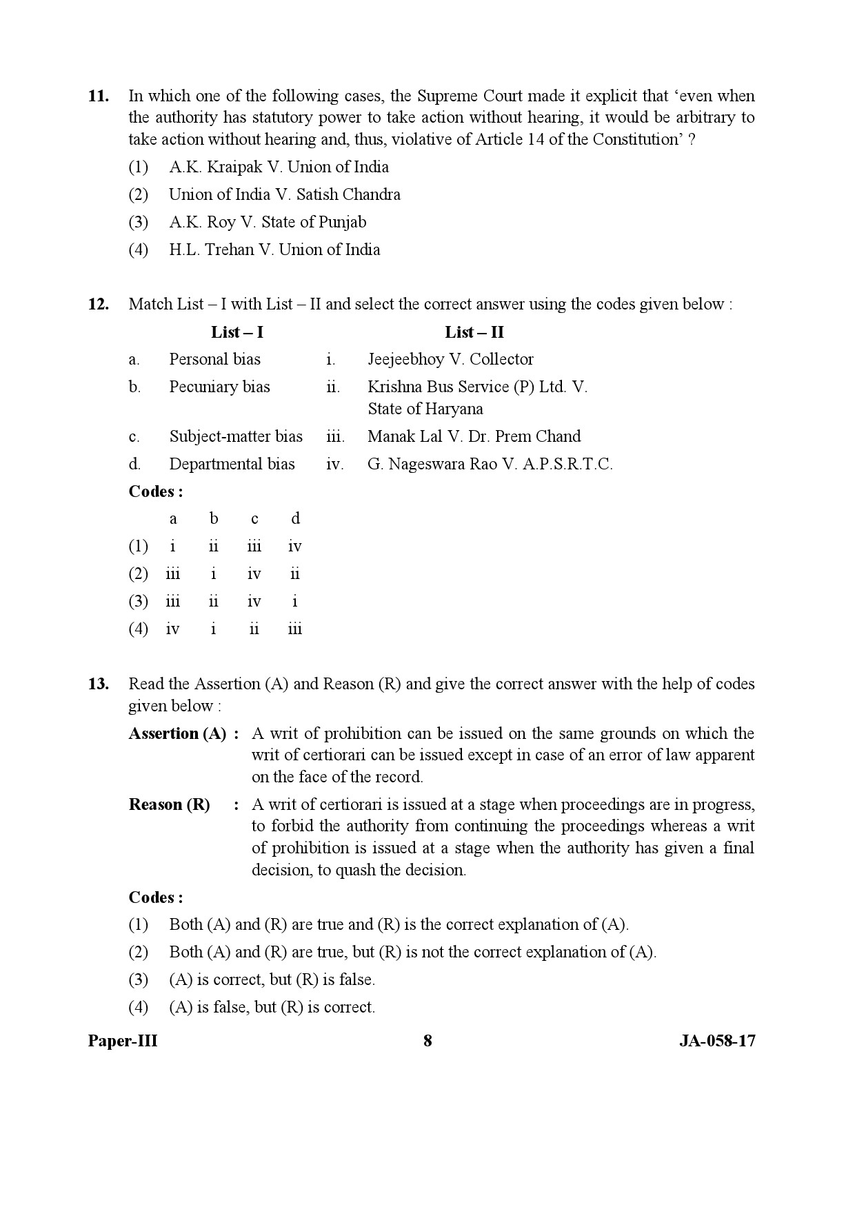 Law Paper III January 2017 in English 5