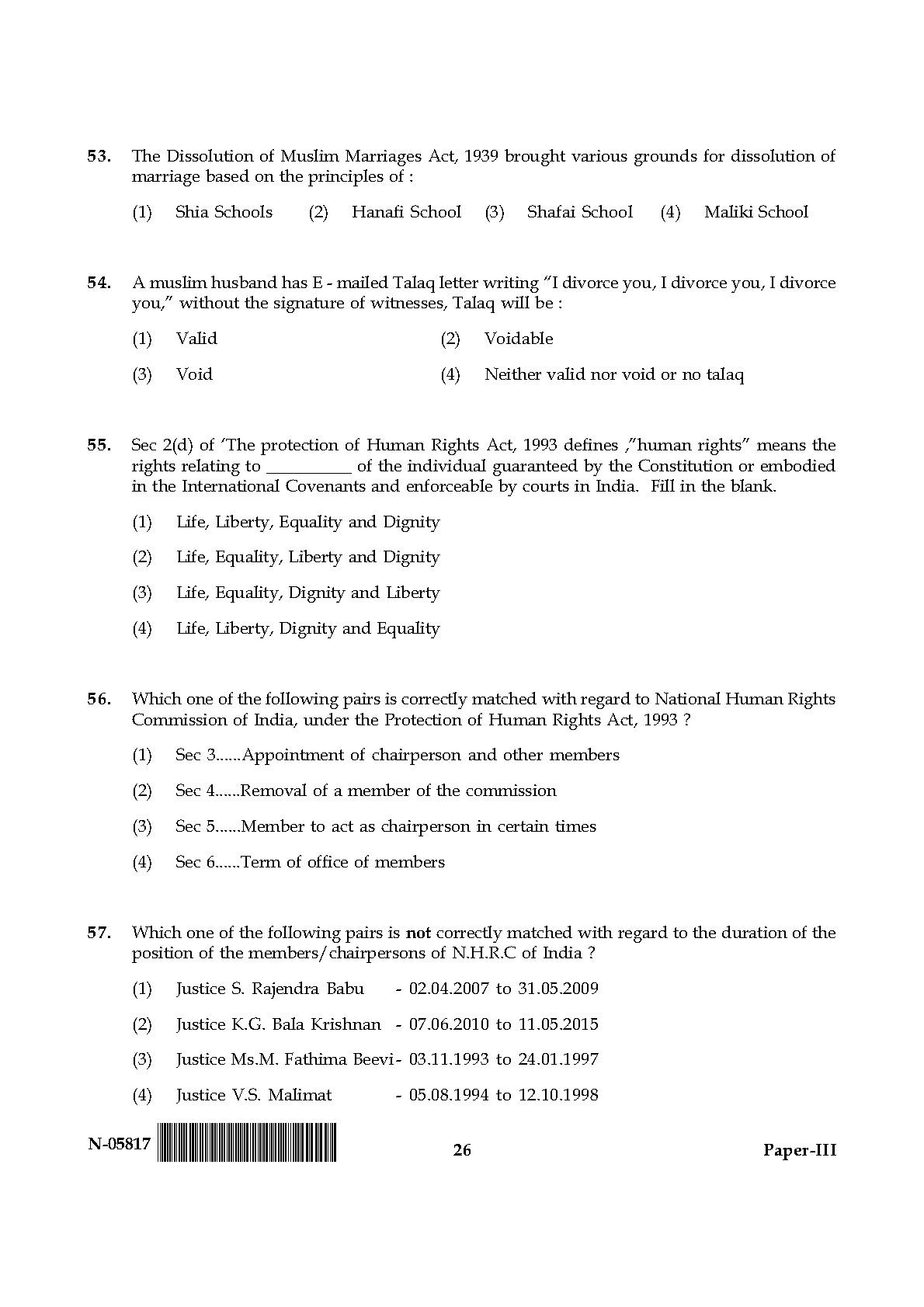 Law Paper III November 2017 in English 14