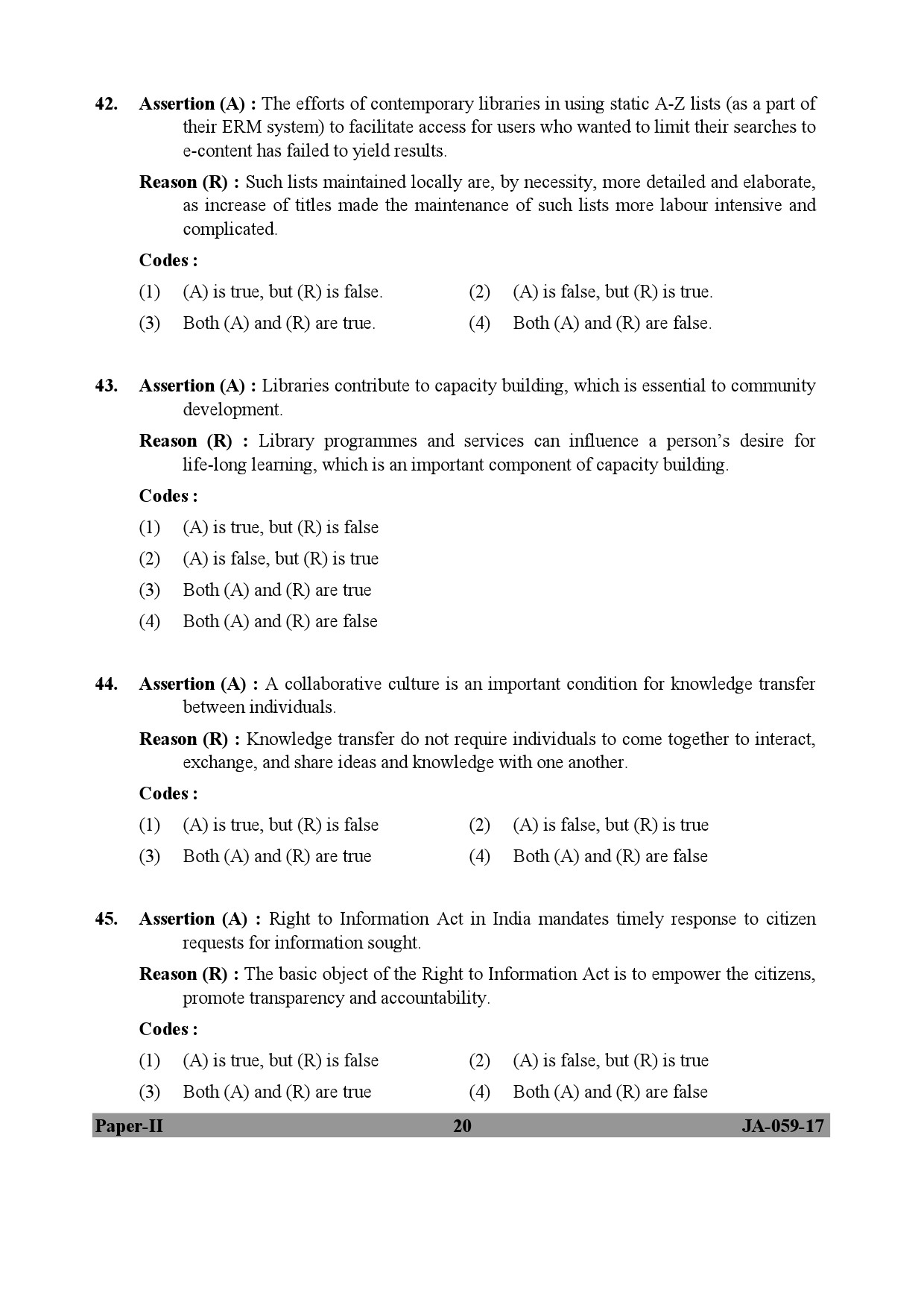 Library and Information Science Paper II January 2017 in English 11