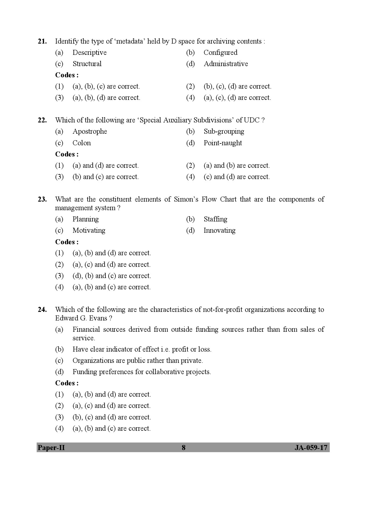 Library and Information Science Paper II January 2017 in English 5