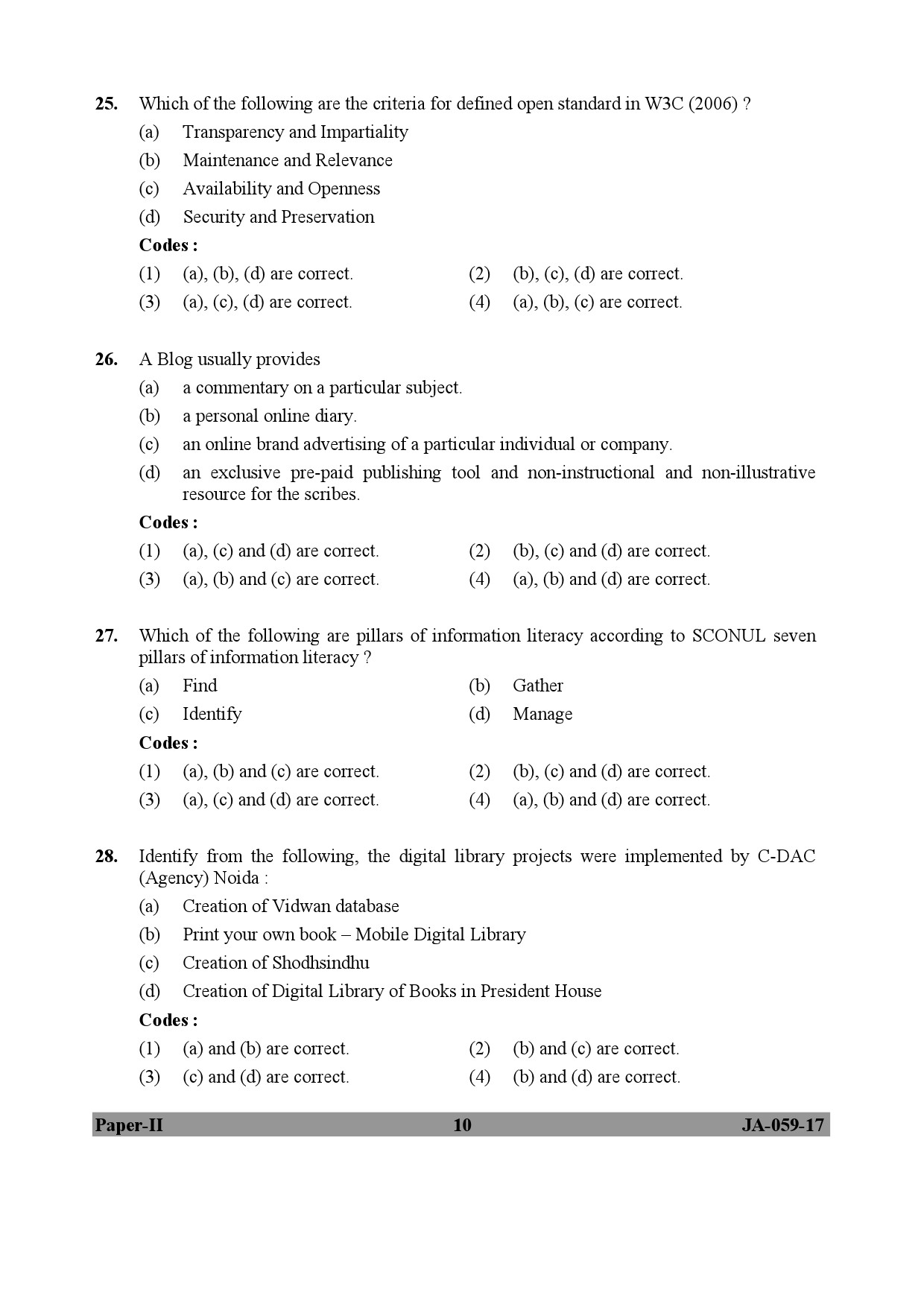 Library and Information Science Paper II January 2017 in English 6