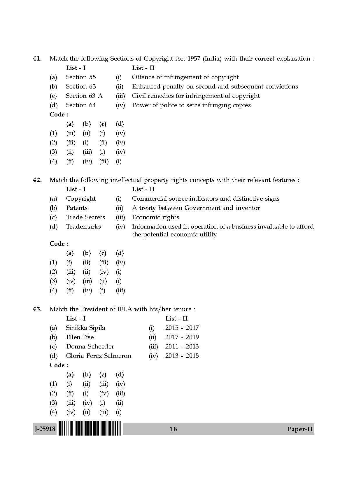 library and information science phd entrance question papers