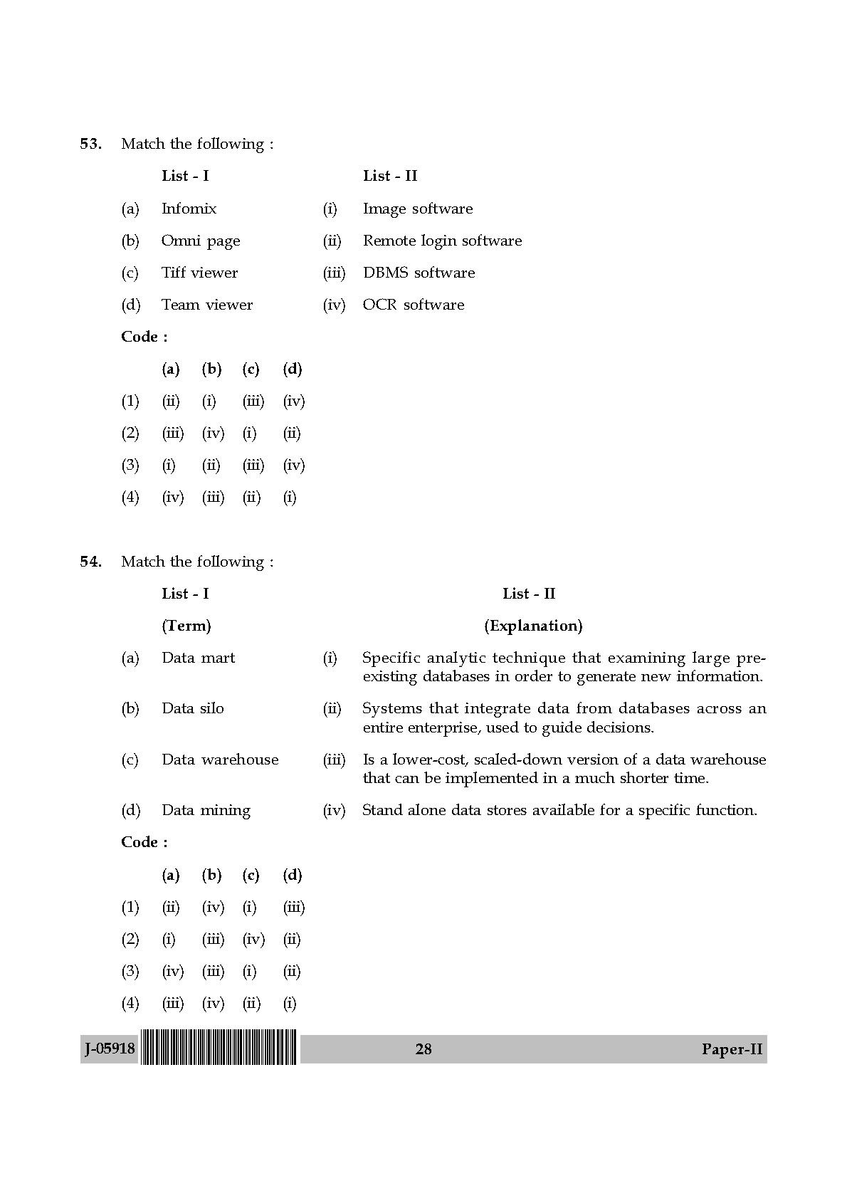 Library and Information Science Paper II July 2018 in English 15