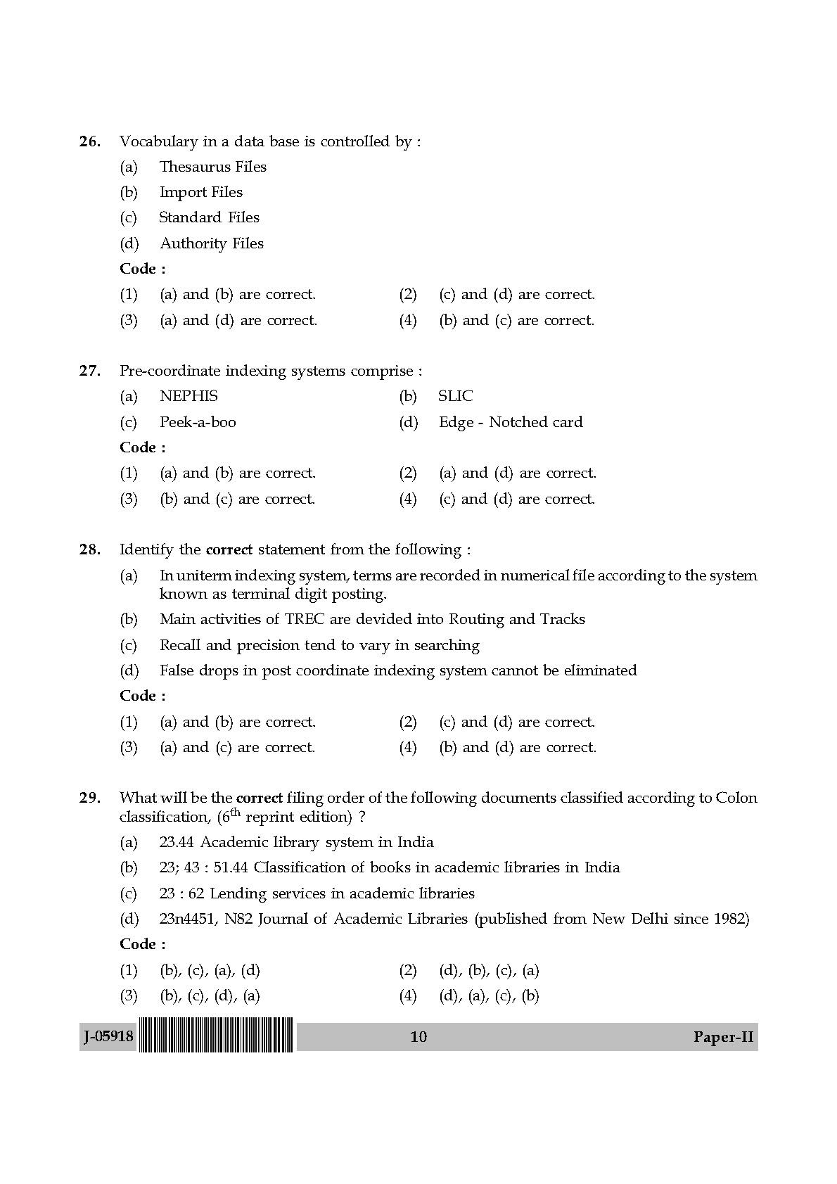 Library and Information Science Paper II July 2018 in English 6