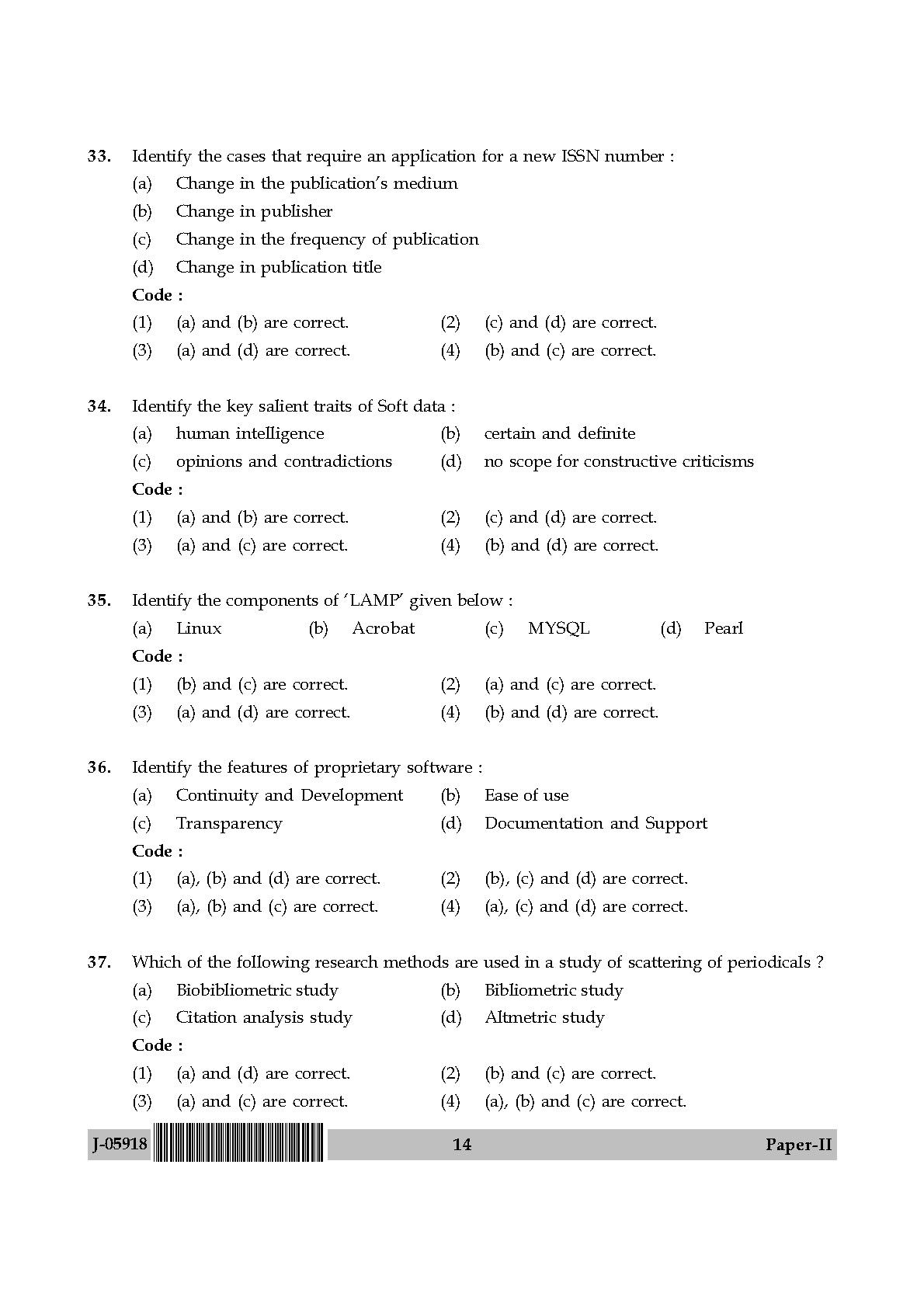 Library and Information Science Paper II July 2018 in English 8