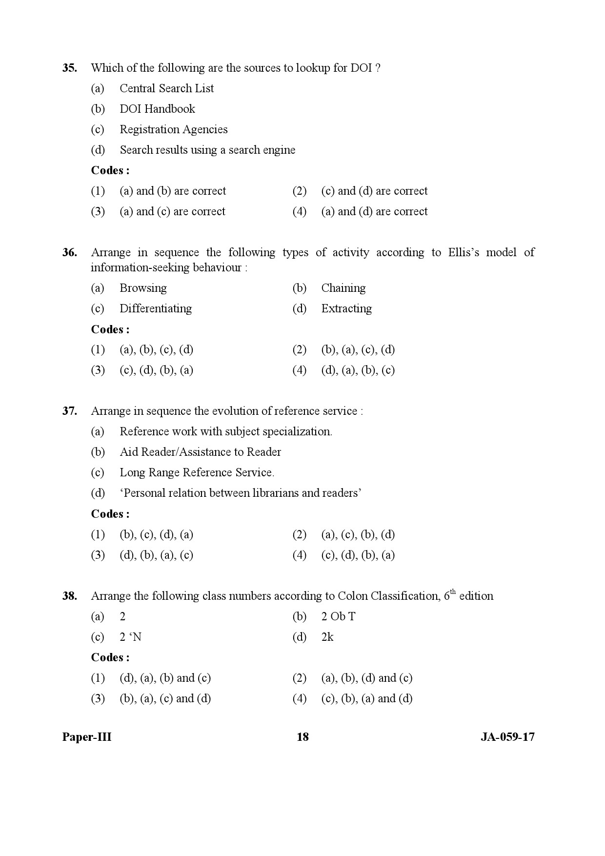 Library and Information Science Paper III January 2017 in English 10