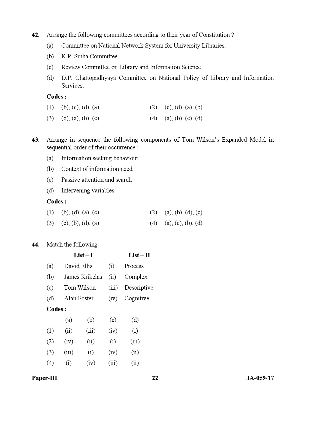 Library and Information Science Paper III January 2017 in English 12