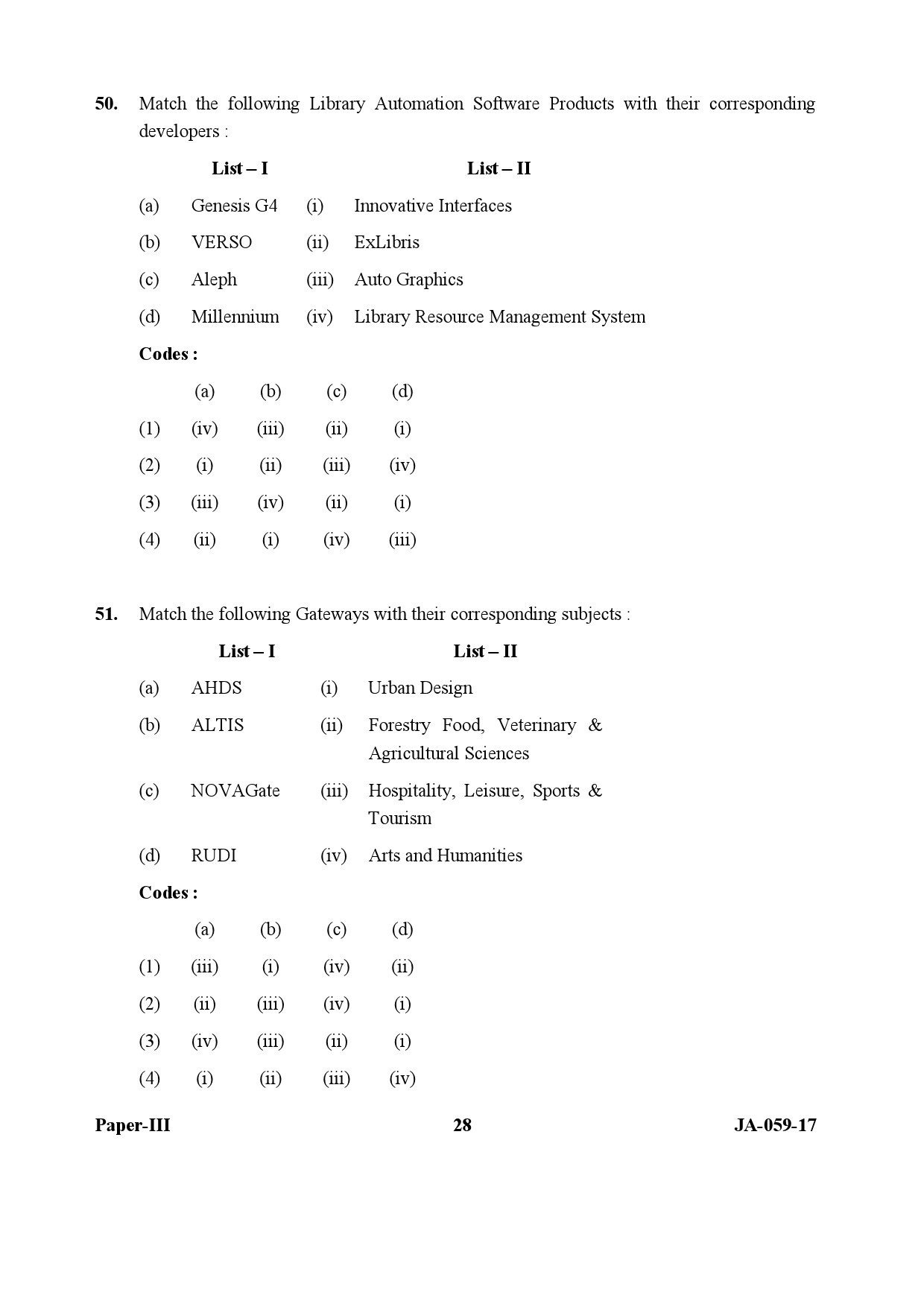 Library and Information Science Paper III January 2017 in English 15