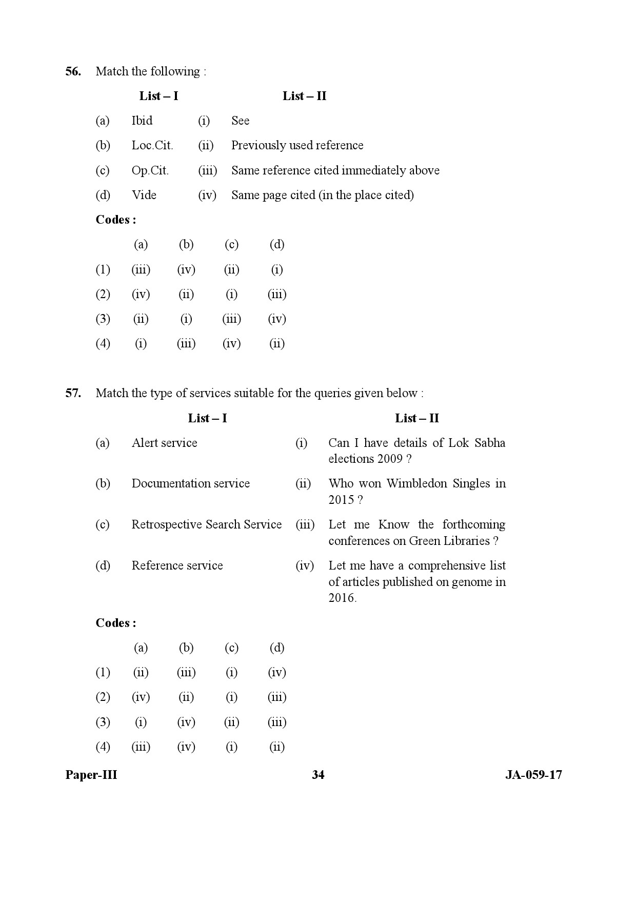 Library and Information Science Paper III January 2017 in English 18