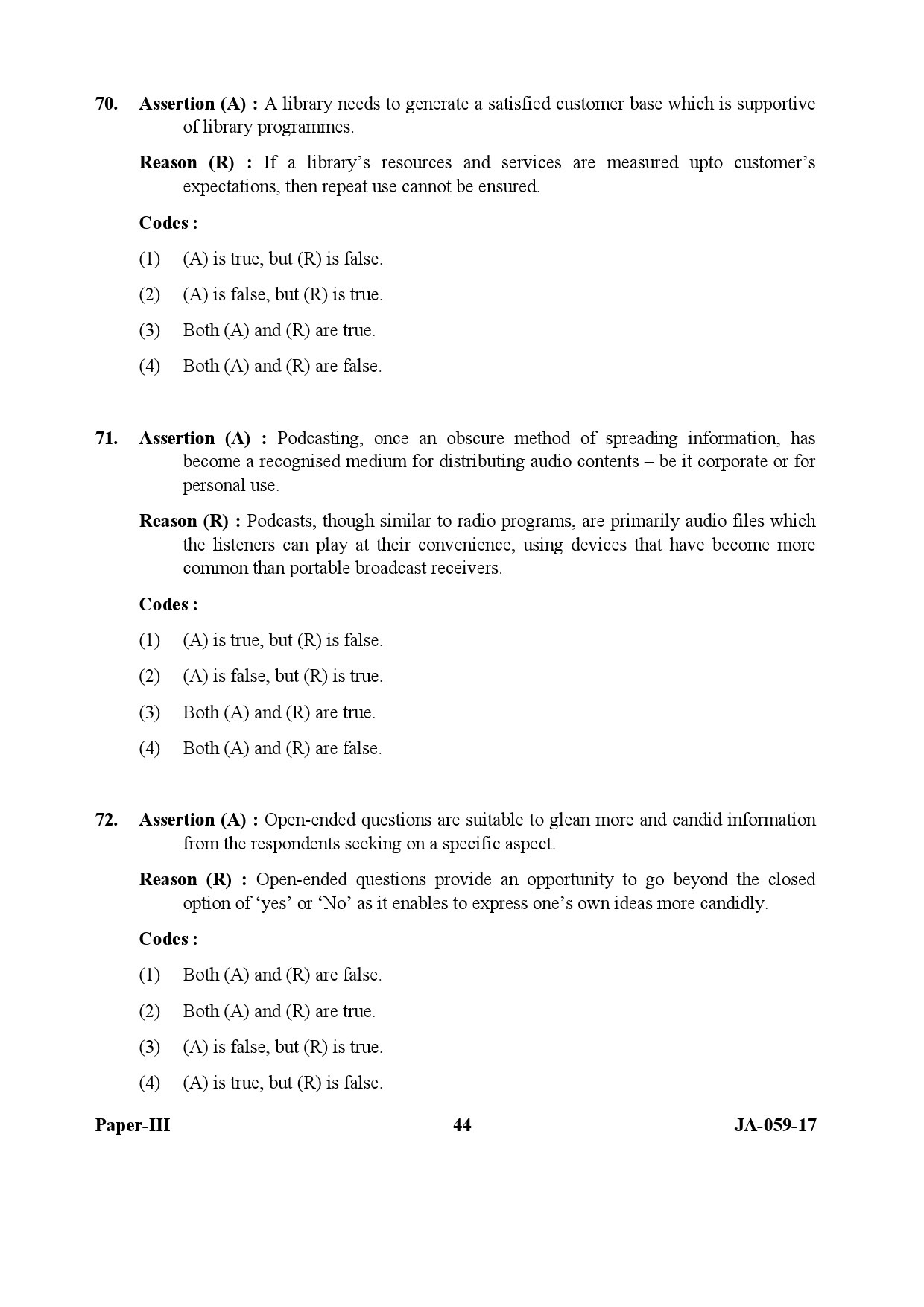 Library and Information Science Paper III January 2017 in English 23