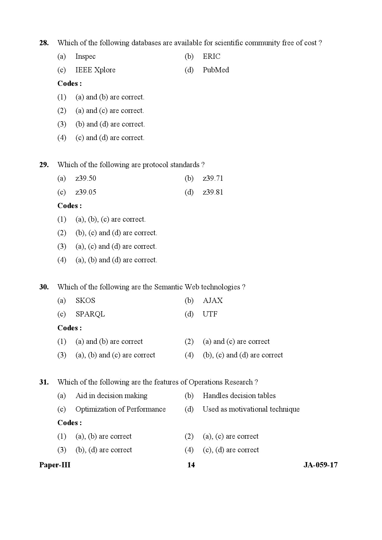 Library and Information Science Paper III January 2017 in English 8