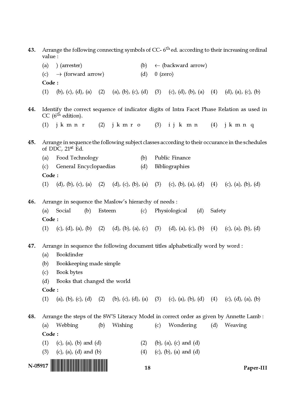 Library and Information Science Paper III November 2017 in English 10