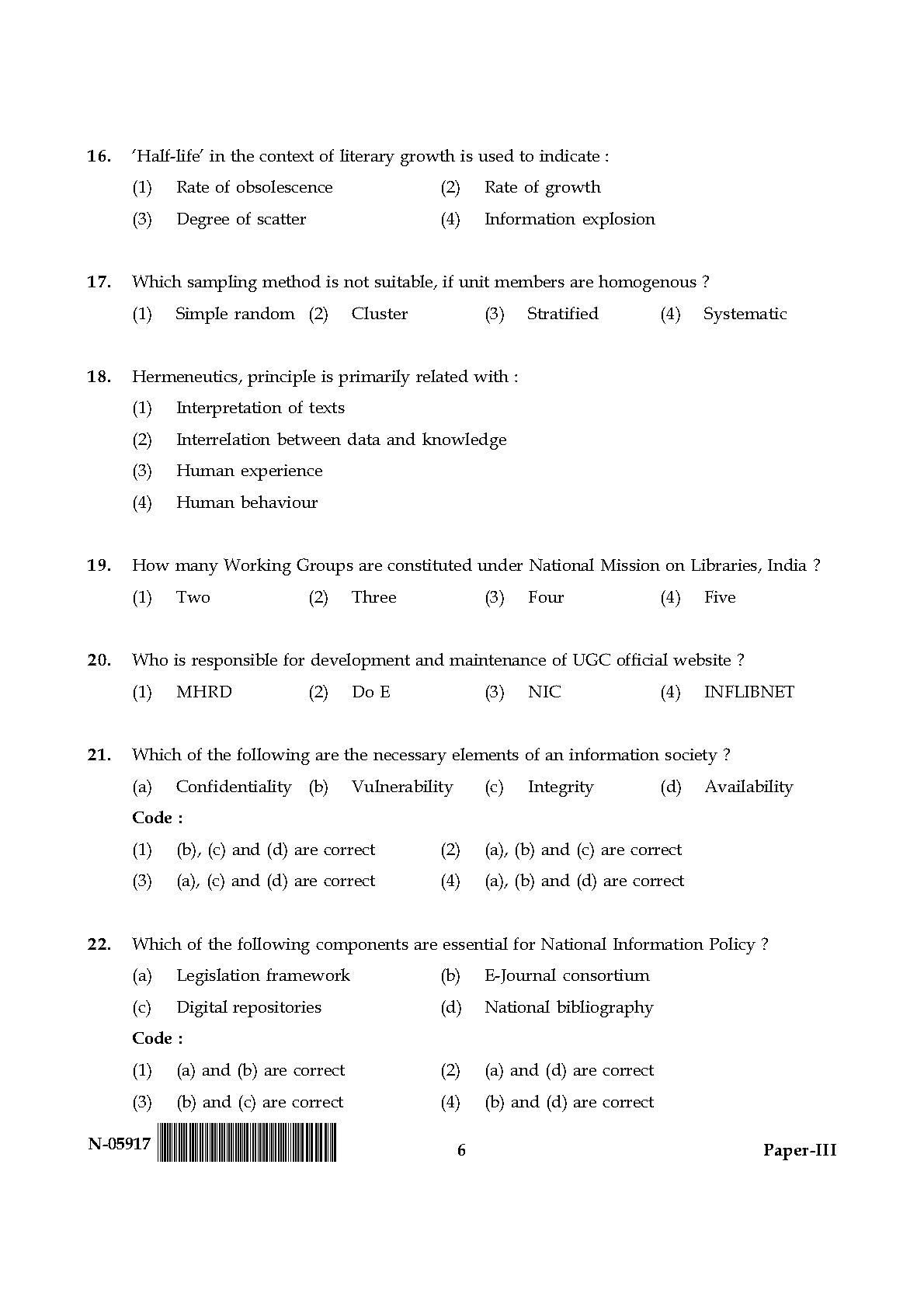 Library and Information Science Paper III November 2017 in English 4