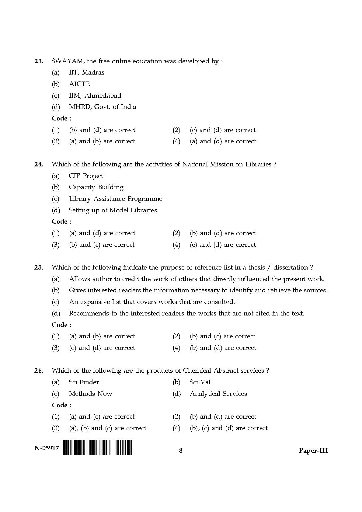 Library and Information Science Paper III November 2017 in English 5