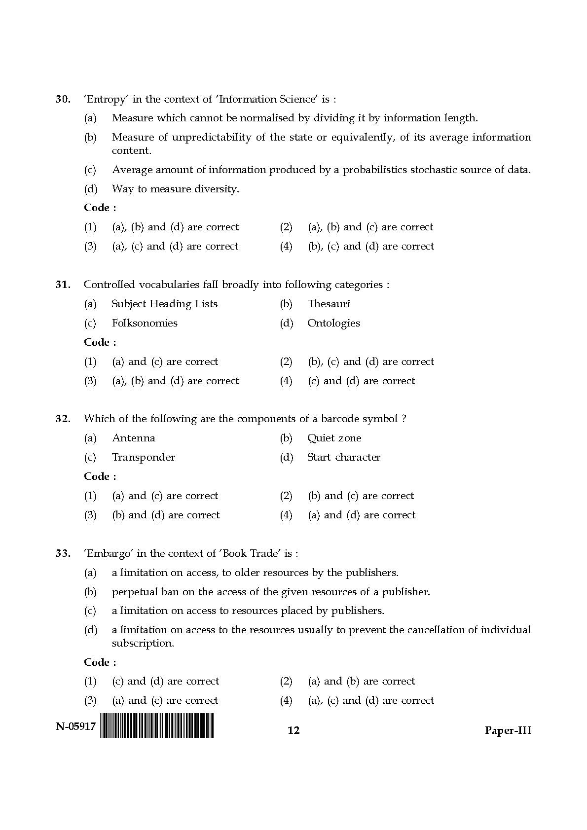 Library and Information Science Paper III November 2017 in English 7