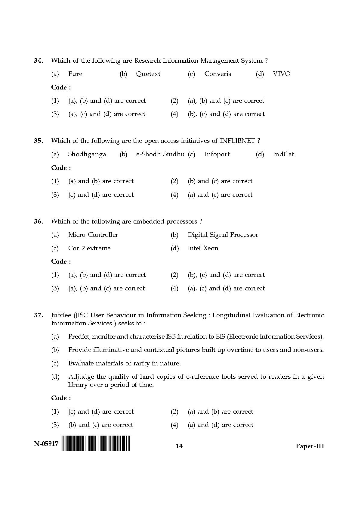 Library and Information Science Paper III November 2017 in English 8