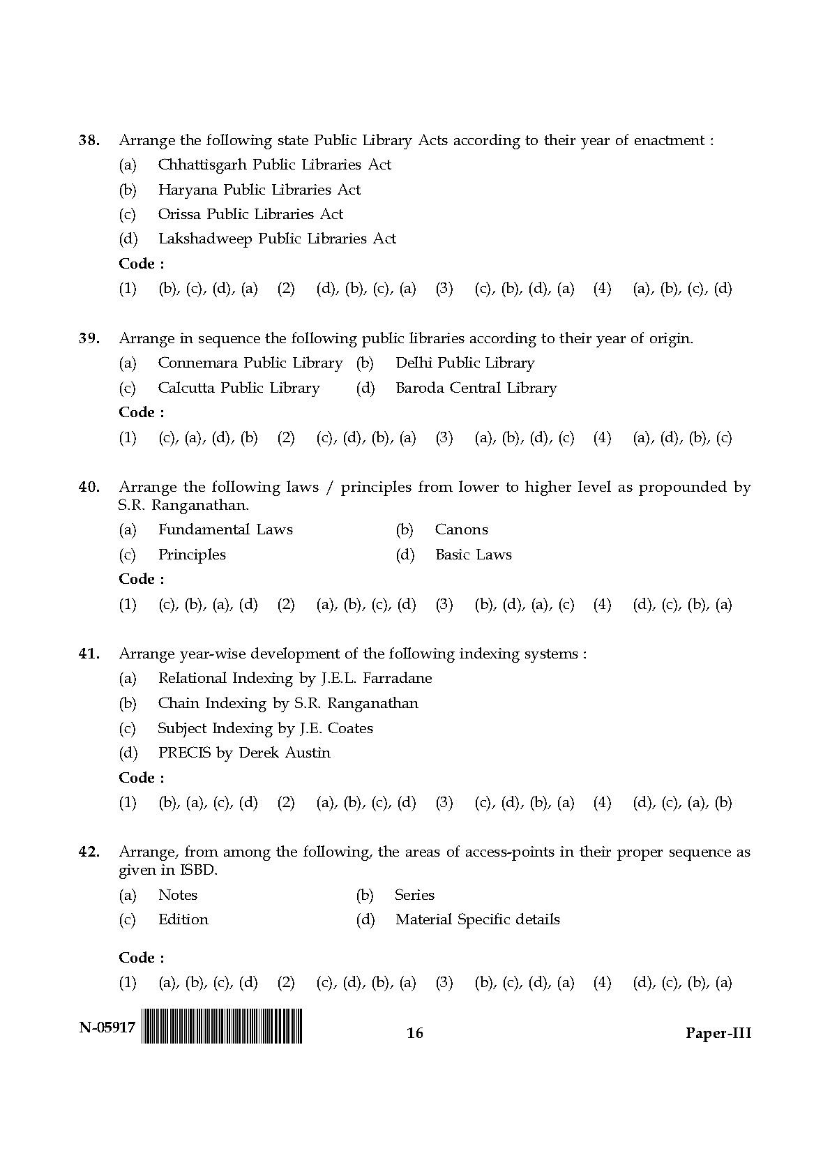 Library and Information Science Paper III November 2017 in English 9