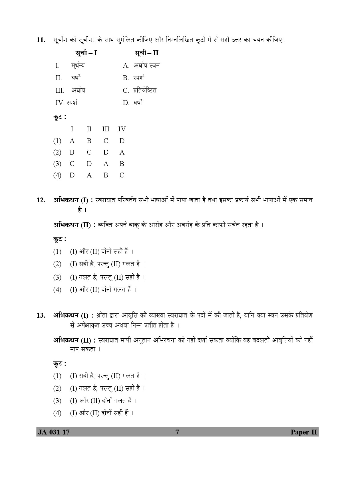 Linguistics Paper II January 2017 in Hindi 3