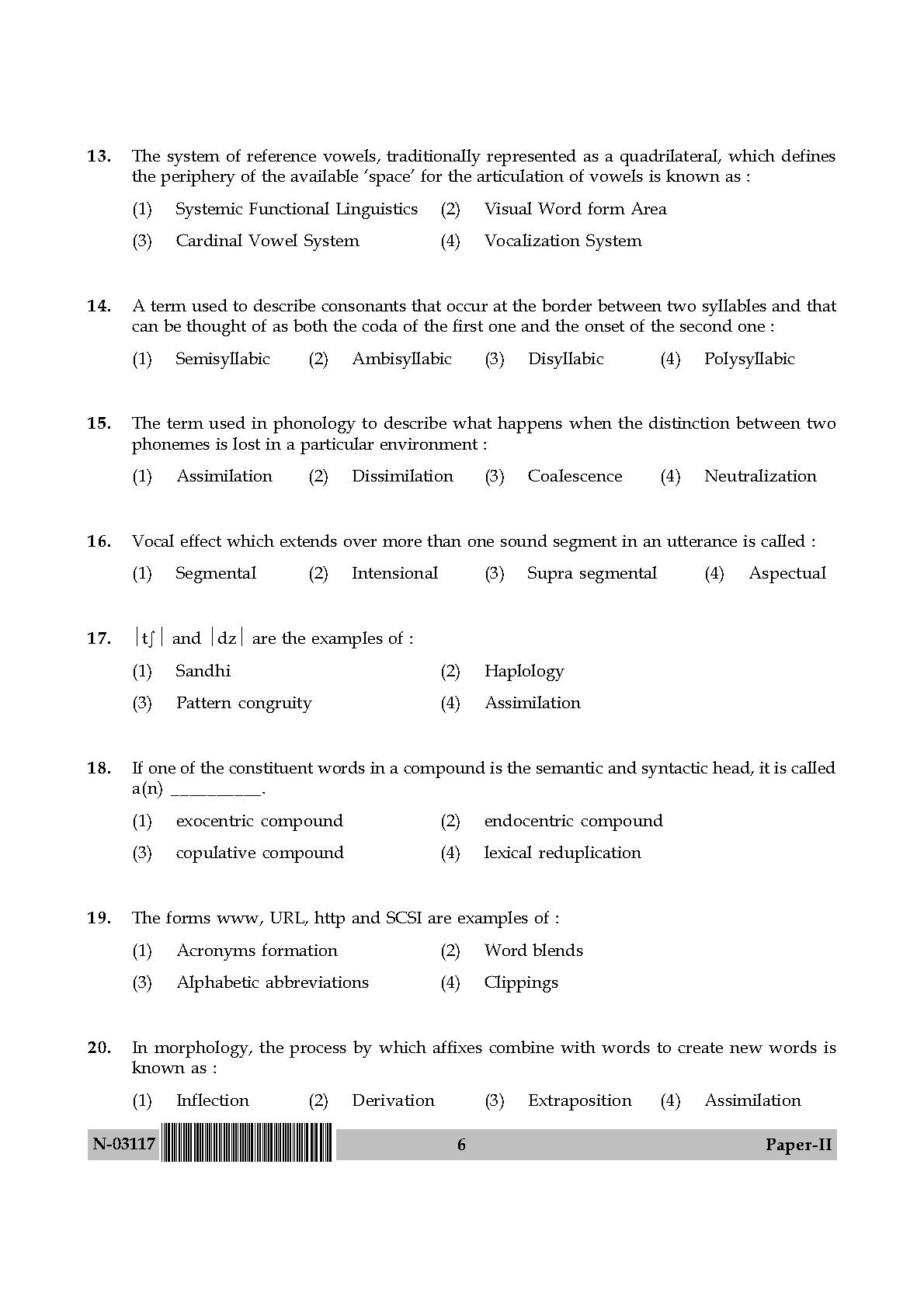 Linguistics Paper II November 2017 in English 4