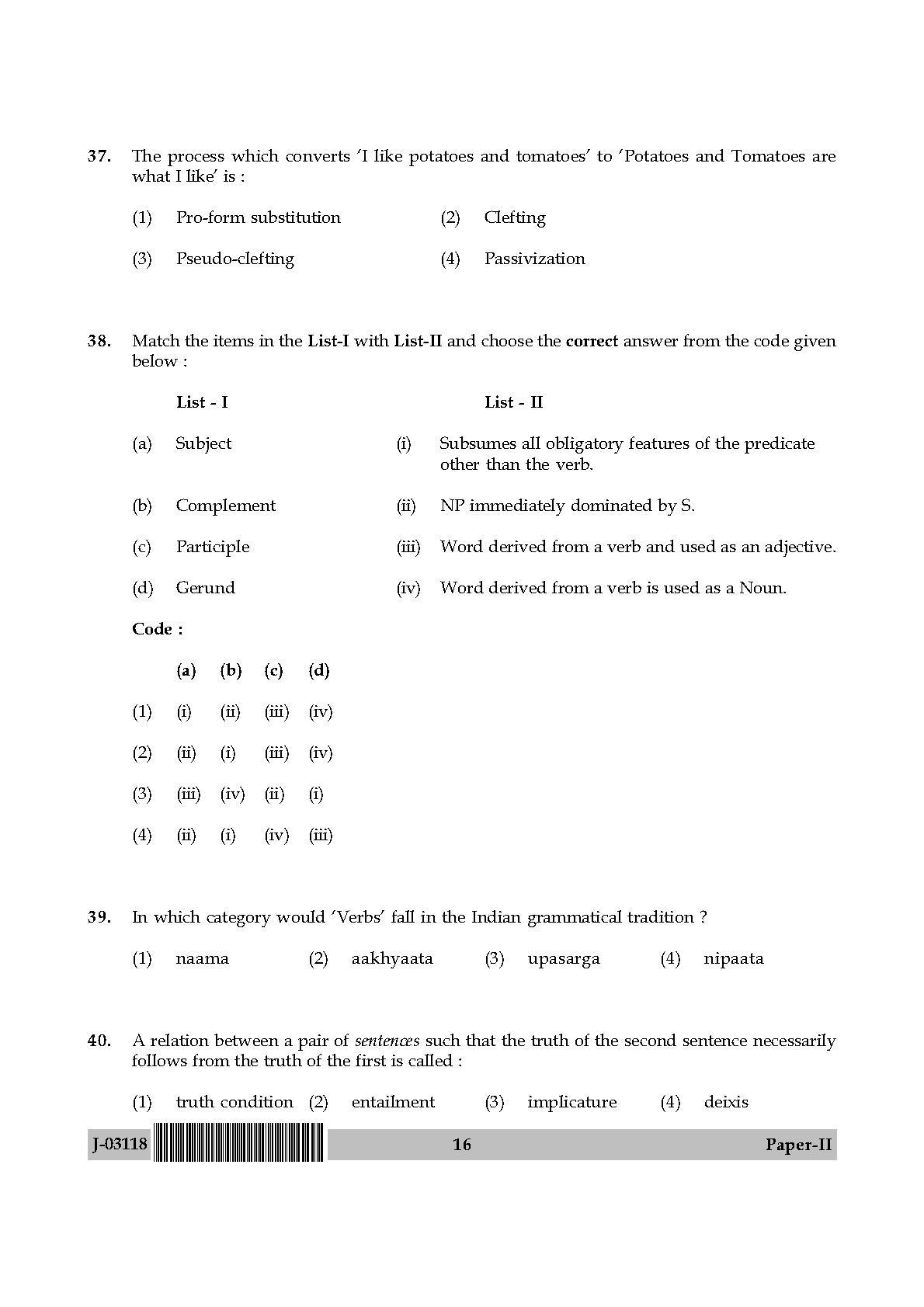 Linguistics Question Paper II July 2018 in English 9