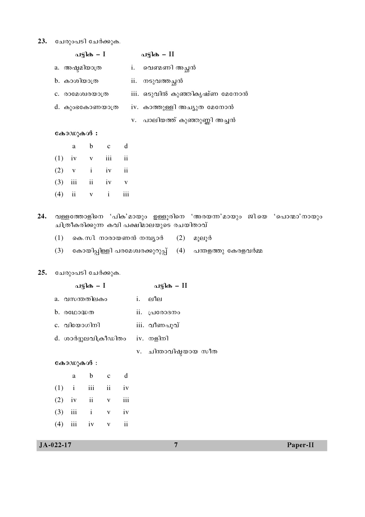 Malayalam Question Paper II January 2017 7